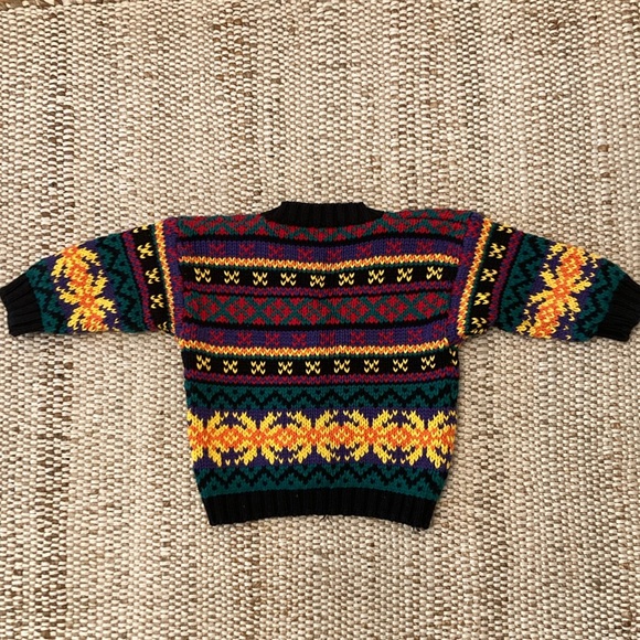 VNTG BabyGap Multi-Color Chunky Cotton V-Neck Cardigan Sweater UNISEX 12-18 mo - Picture 5 of 9